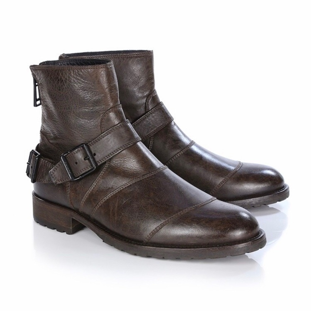 Belstaff Brown Leather Engineer Boots